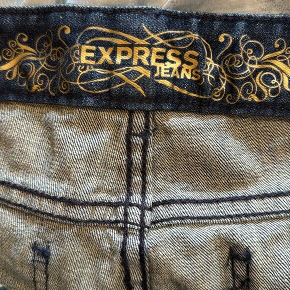 Express ladies beaded sequins embellished micro shorts denim shorts size 4 - Picture 8 of 9